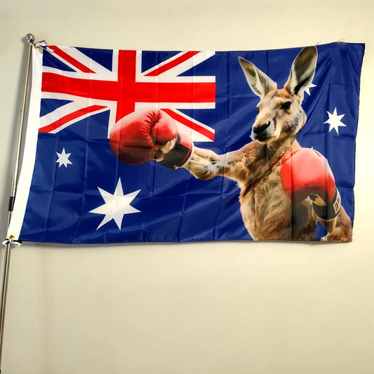 Boxing Kangaroo Australia Flag (90×150cm)